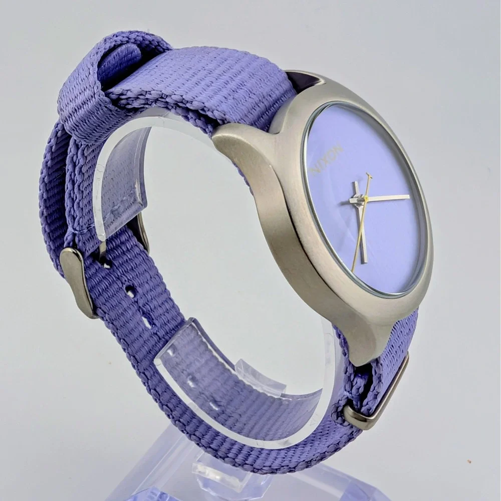 Nixon The Mod Women's Watch Lavender Dial Nylon Strap Stainless Steel 40mm